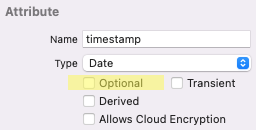 Data model editor with the optional checkbox turned off